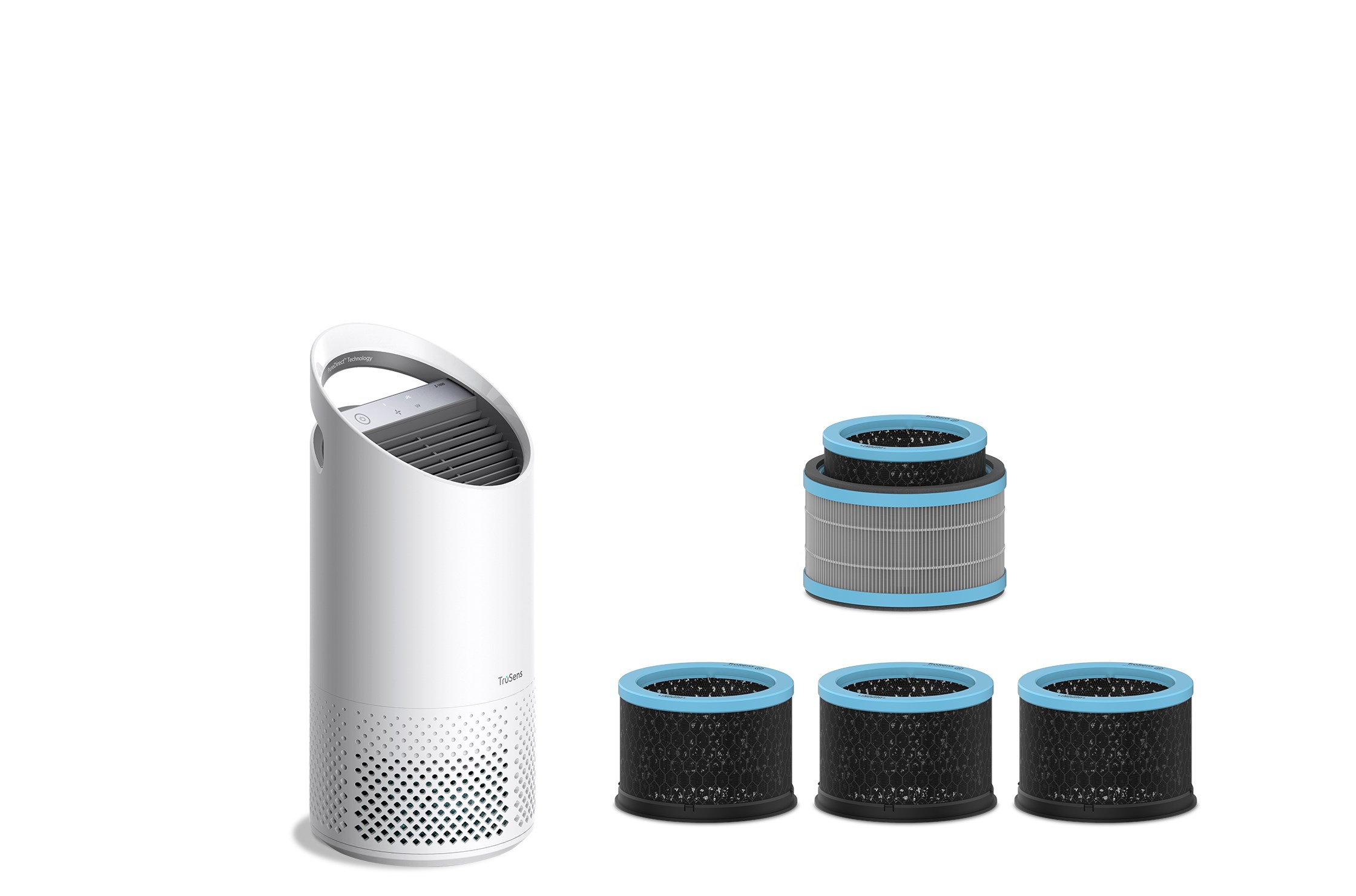 TruSens Small Air Purifier and Allergy & Flu HEPA and 3 Carbon Filters