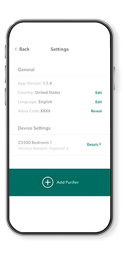 Phone with the Amazon Alexa App open, showing the settings screen. 