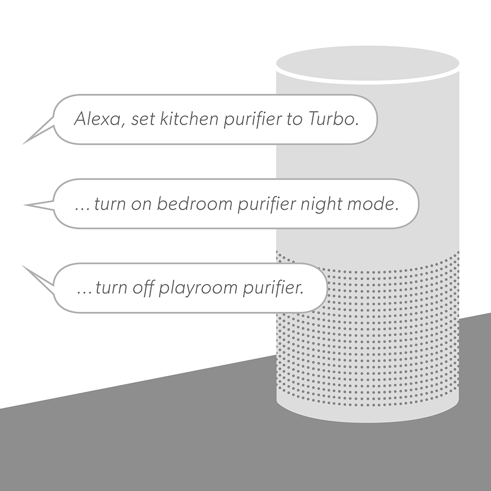 Giving commands to an Amazon Alexa compatable device with voice commands. 