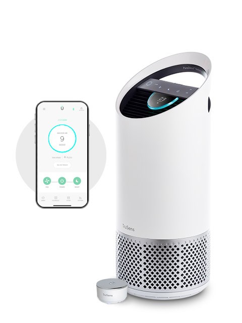 Medium TruSens Smart Air Purifier, accompanied by the enhanced SensorPod and TruSens app. 