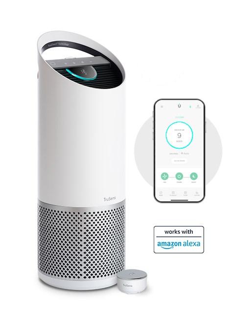 Large TruSens Smart Air Purifier, accompanied by the enhanced SensorPod and TruSens app. 