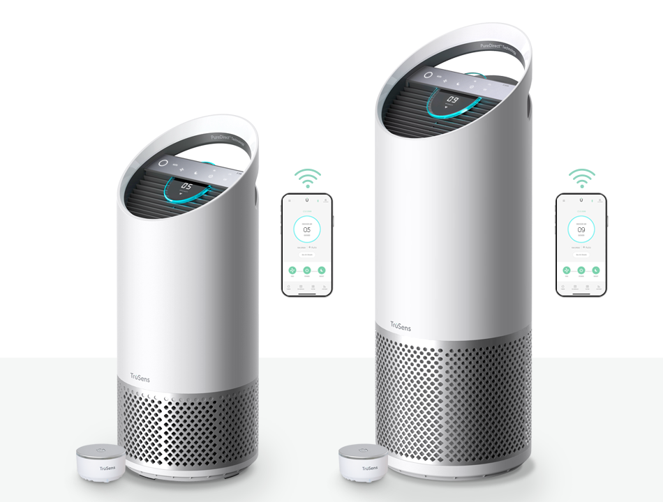 Group of two smart purifier sizes